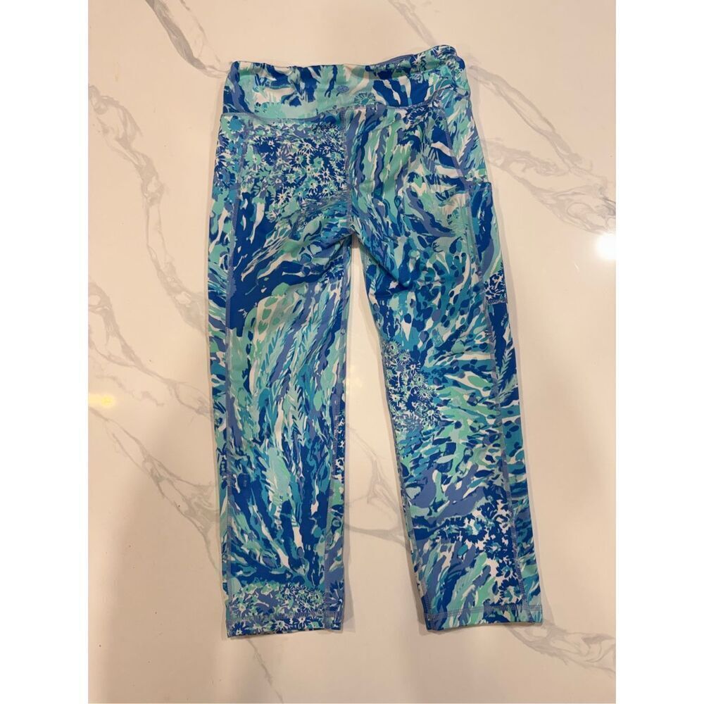 Lilly Pulitzer Luxletic Hey Hey Solei Print Weekender Cropped Leggings Size Smal - Picture 6 of 7